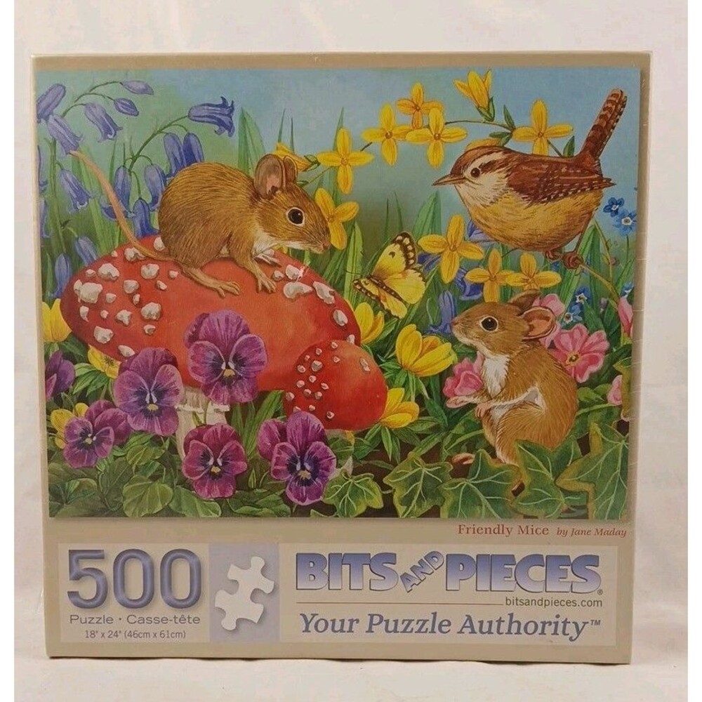 Bits and Pieces 500 Piece Jigsaw Puzzle-"FRIENDLY MICE" by Jane Maday-NEW/SEALED